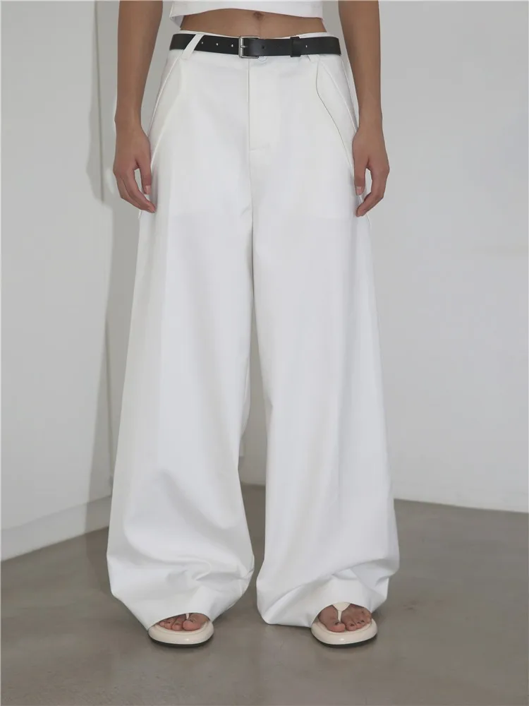 2023 Spring New Streetwear White Front Diagonal Pocket Loose Straight Office Dress Pants For Women Casual Wide Leg Trousers XS
2023 Spring New Streetwear White Front Diagonal Pocket Loose Straight Office Dress Pants For Women Casual Wide Leg Trousers XS
