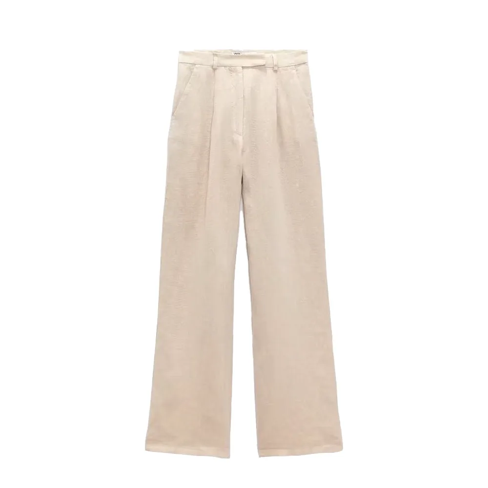 2022 early autumn women's new casual fashion solid color linen wide-leg pants retro loose all-match trousers
2022 early autumn women's new casual fashion solid color linen wide-leg pants retro loose all-match trousers