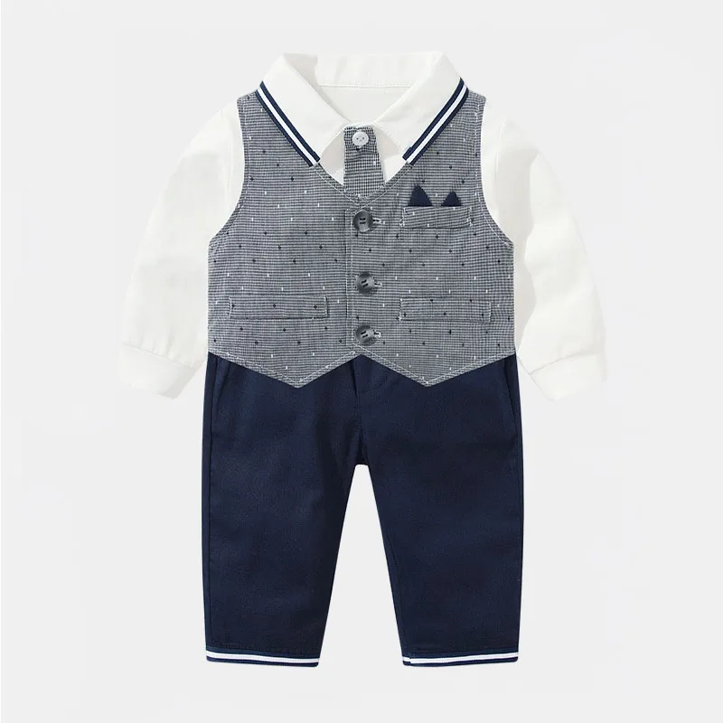 Baby Boys 3PC Spring Autumn Clothes Children's Sets Long Sleeves Tie Romper+Star Pattern Vest+Trousers Outfits Kids Clothing New
Baby Boys 3PC Spring Autumn Clothes Children's Sets Long Sleeves Tie Romper+Star Pattern Vest+Trousers Outfits Kids Clothing New