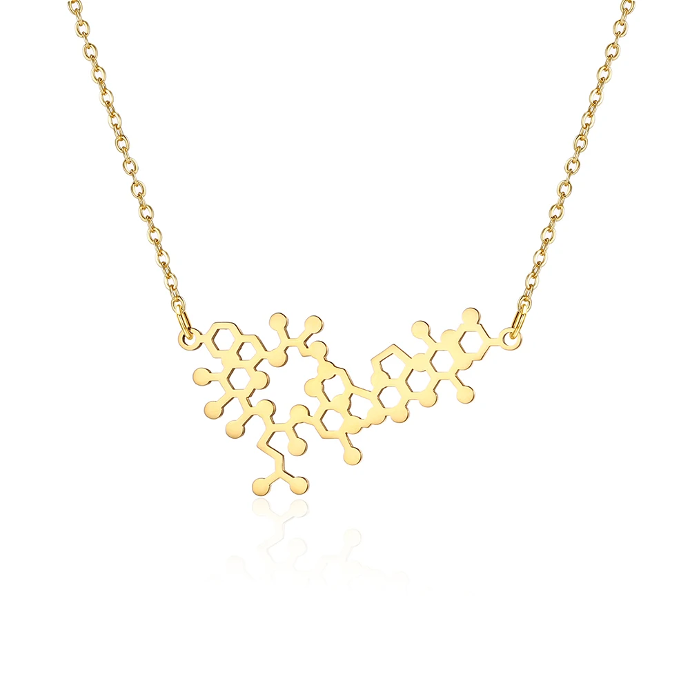 Stainless Steel Oxytocin Molecule Silver or Gold Necklace Chemistry Bonding Molecule Pendant Jewelry
Stainless Steel Oxytocin Molecule Silver or Gold Necklace Chemistry Bonding Molecule Pendant Jewelry
