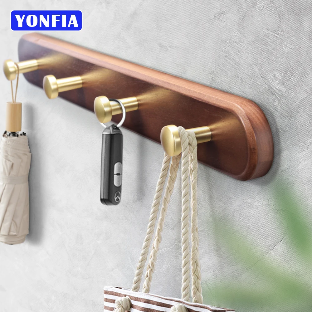 YONFIA 3910F Gold Real Solid Walnut Wood Cloth Coat Wall Hook Keychain Cap Towel Wall Mounted Hook Hanger For Bathroom Kitchen 
YONFIA 3910F Gold Real Solid Walnut Wood Cloth Coat Wall Hook Keychain Cap Towel Wall Mounted Hook Hanger For Bathroom Kitchen