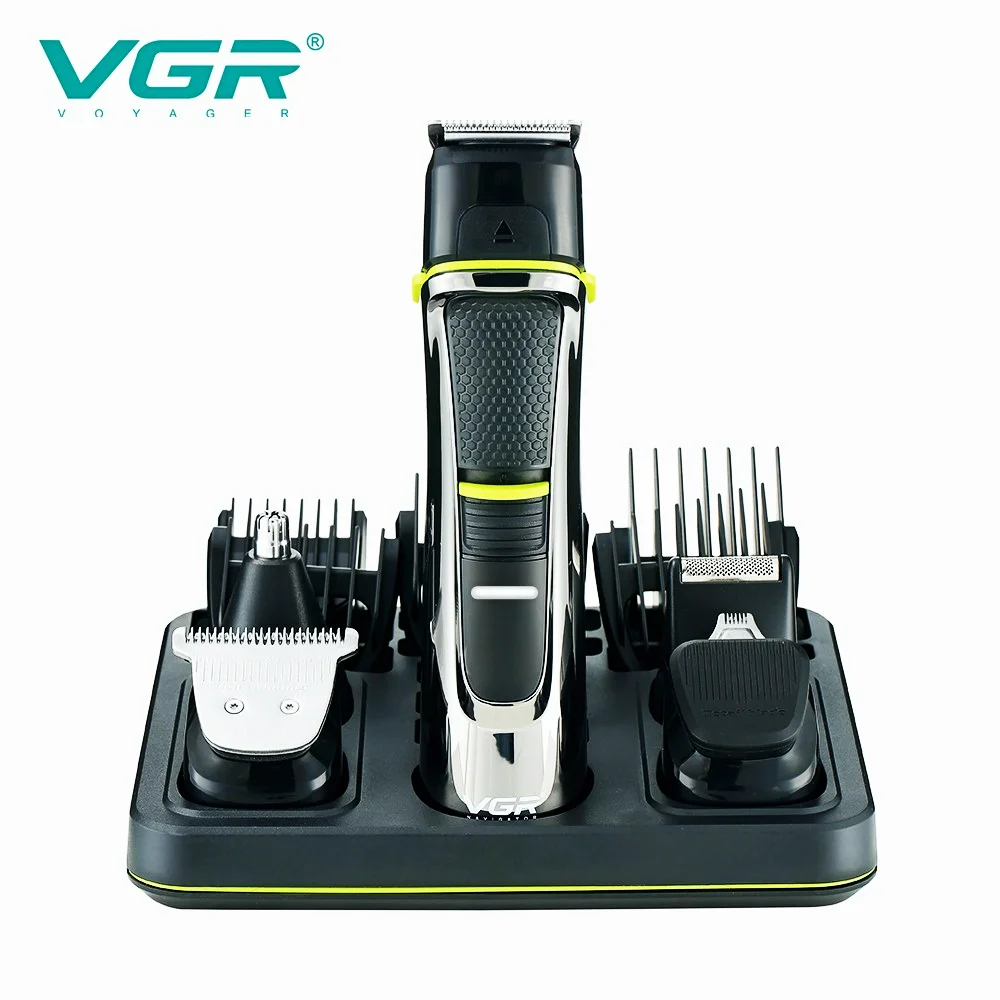 

VGR Машинка для стрижки волос Многофункциональная машинка для стрижки волос 14 в 1 Набор для ухода Триммер для волос в носу Гравировка бритва В...