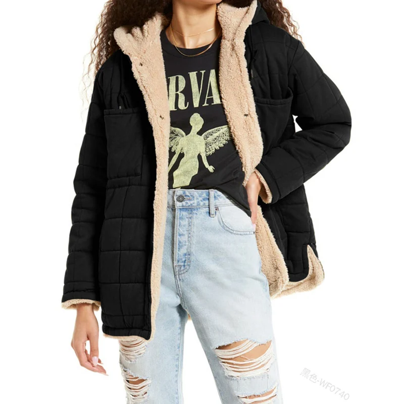 Casual Fashion Warm Thick Plush Hooded Parka Women Long Sleeve Single Breasted Pocket Coat Loose Jacket Outwear
Casual Fashion Warm Thick Plush Hooded Parka Women Long Sleeve Single Breasted Pocket Coat Loose Jacket Outwear