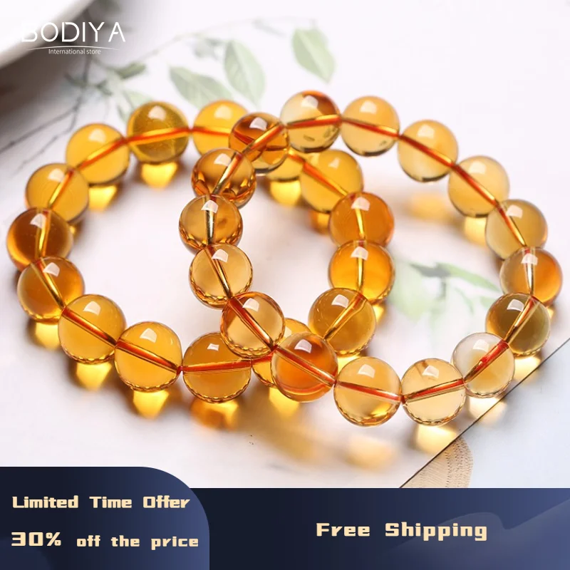 Natural Brazilian Citrine Bracelet Men's and Women's Yellow Crystal Jewelry Bracelet
Natural Brazilian Citrine Bracelet Men's and Women's Yellow Crystal Jewelry Bracelet