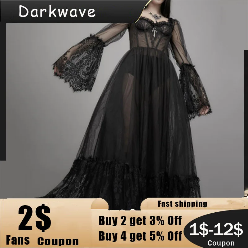 Rosetic Sexy Mesh See Through Lace Long Dress Women Gothic Vintage Flared Sleeve Elegant Party Nightclub Maxi Dresses Black 2021
Rosetic Sexy Mesh See Through Lace Long Dress Women Gothic Vintage Flared Sleeve Elegant Party Nightclub Maxi Dresses Black 2021