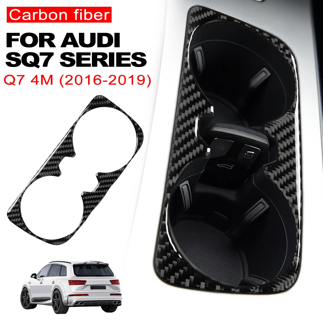 Car Water Cup Holder Panel Protective Decal Cover Trim Carbon Fiber Sticker For Audi Q7 4M 2016-2019 SQ7 Auto Accessories
Car Water Cup Holder Panel Protective Decal Cover Trim Carbon Fiber Sticker For Audi Q7 4M 2016-2019 SQ7 Auto Accessories