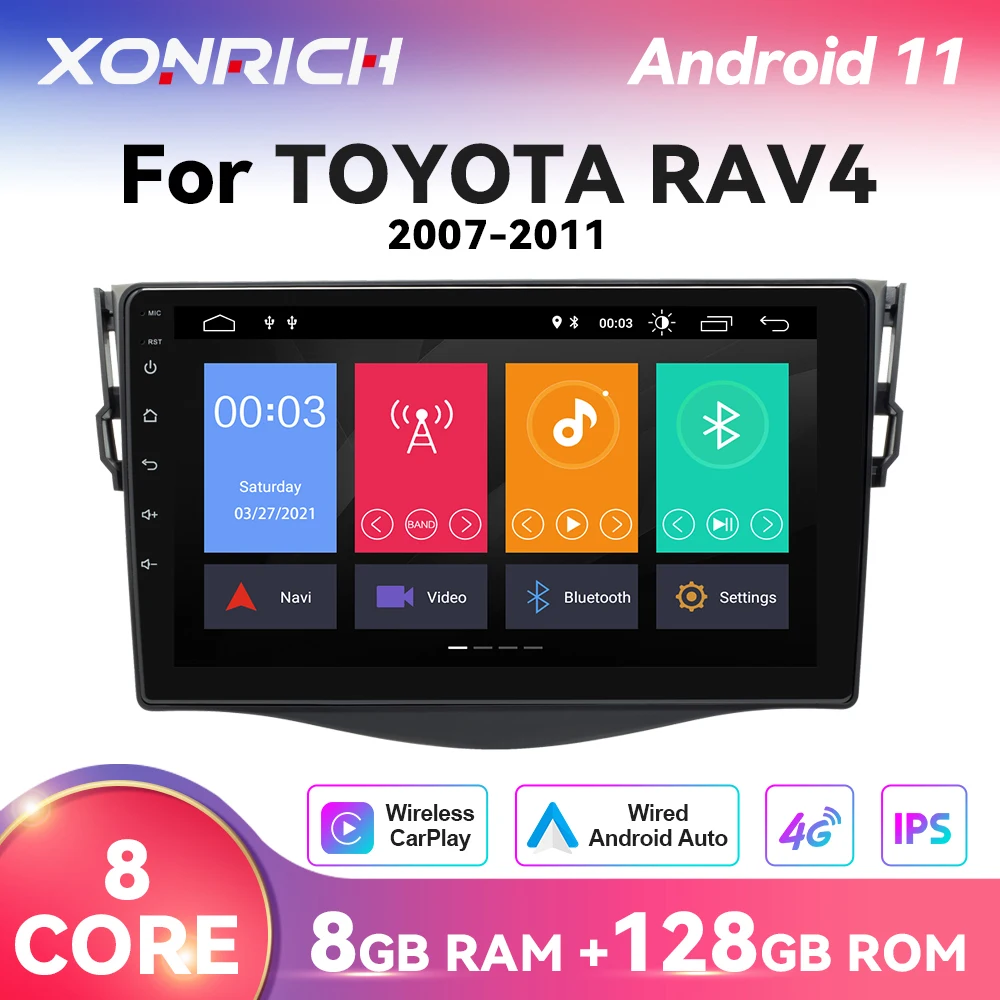 8G+128G Android 11 Car Radio Multimedia Navigation GPS For Toyota RAV4 2007 2008 2009 2010 2011Carplay DSP IPS AI Voice Control
8G+128G Android 11 Car Radio Multimedia Navigation GPS For Toyota RAV4 2007 2008 2009 2010 2011Carplay DSP IPS AI Voice Control