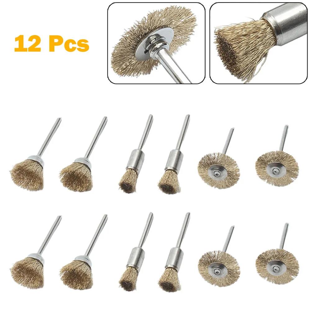 12pcs Wire Brushes Kit Bowl/Straight/T Type For Metal Cleaning Derusting Grinding Dusting Deburring Polishing Rotary Tool Part
12pcs Wire Brushes Kit Bowl/Straight/T Type For Metal Cleaning Derusting Grinding Dusting Deburring Polishing Rotary Tool Part