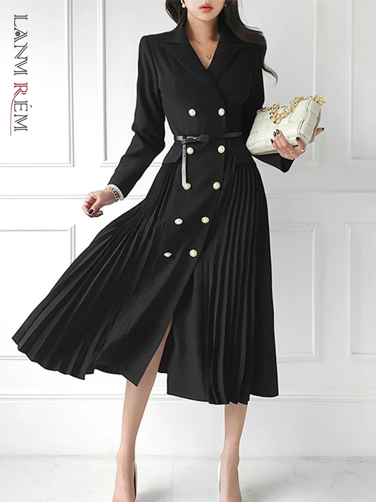 LANMREM Korean Version Long Black Trench Coat For Women Notched Collar Double-breasted Pleated Stitching 2022 Autumn New 2R7822
LANMREM Korean Version Long Black Trench Coat For Women Notched Collar Double-breasted Pleated Stitching 2022 Autumn New 2R7822