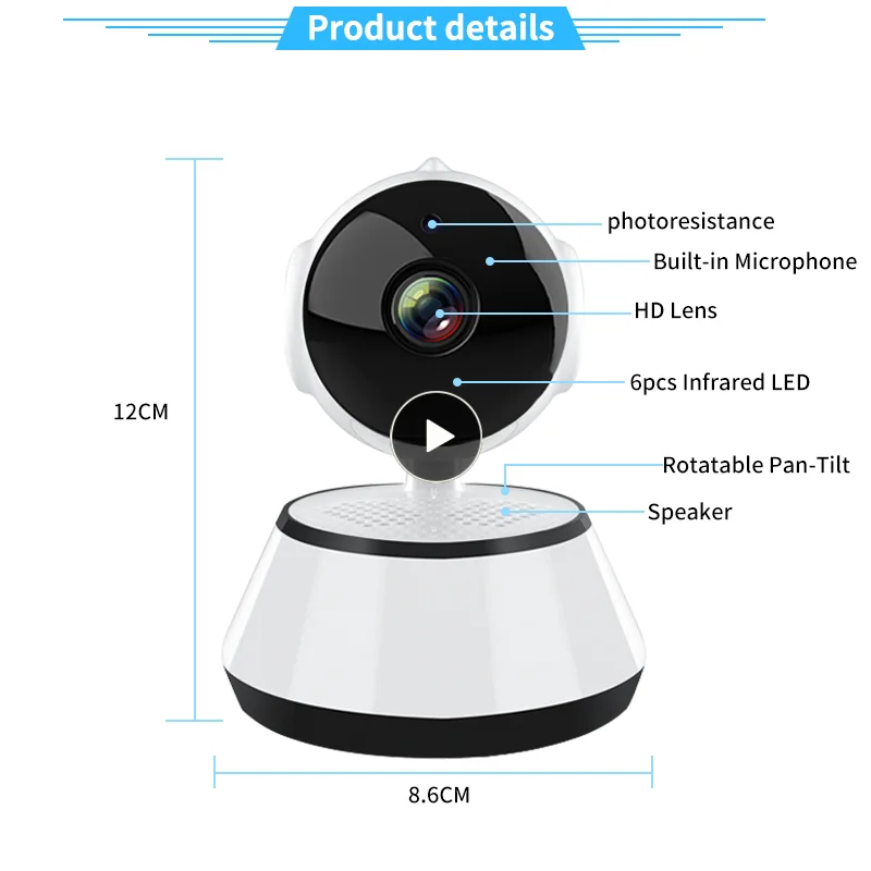 Smart Wifi Camera Home Security Picture Push Surveillance Camera Wireless Ip Camera Smart Home Cctv Infrared Voice Alarm
Smart Wifi Camera Home Security Picture Push Surveillance Camera Wireless Ip Camera Smart Home Cctv Infrared Voice Alarm