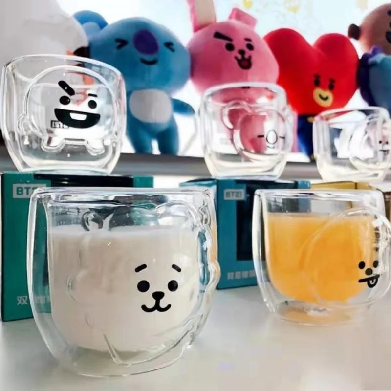 LINE BT21 Cartoon Water Cups Kawaii Fashion Double Layer Glass Anti-Scald Student Breakfast Milk Juice Coffee Cup Festival Gift
LINE BT21 Cartoon Water Cups Kawaii Fashion Double Layer Glass Anti-Scald Student Breakfast Milk Juice Coffee Cup Festival Gift
