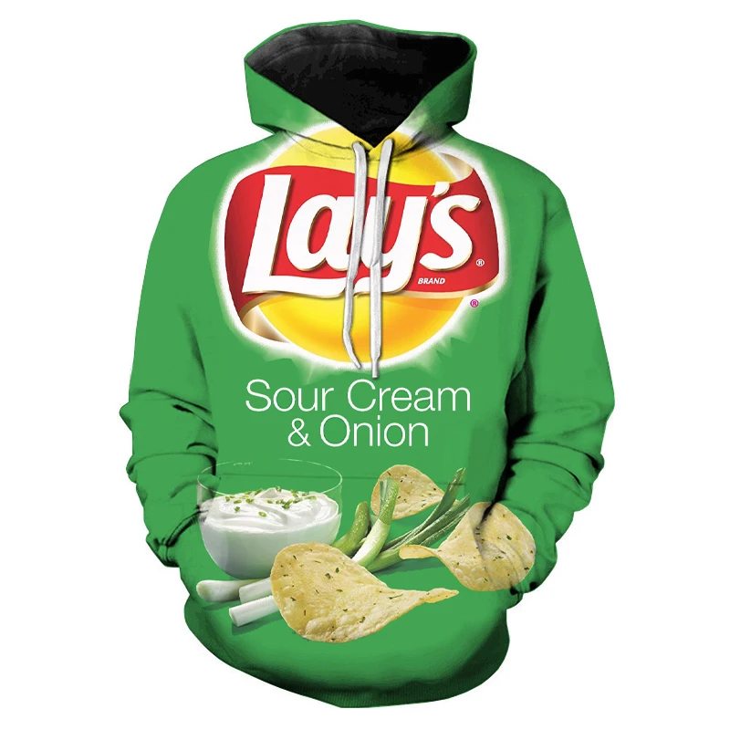 Newest Style Chips Snacks 3D Printed Hoodies Men's Women's Fashion Snacks Tracksuits Hip Hop Oversized Sweatshirts Sportswear
Newest Style Chips Snacks 3D Printed Hoodies Men's Women's Fashion Snacks Tracksuits Hip Hop Oversized Sweatshirts Sportswear