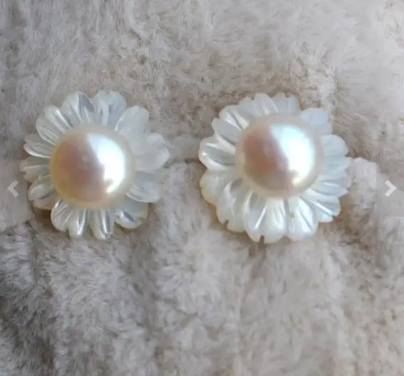 Серьги с белым жемчугом, серьги-гвоздики с пресноводным жемчугом в виде ракушек цветов, свадебные украшения, модные ювелирные украшения для... 
Серьги с белым жемчугом, серьги-гвоздики с пресноводным жемчугом в виде ракушек цветов, свадебные украшения, модные ювелирные украшения для...