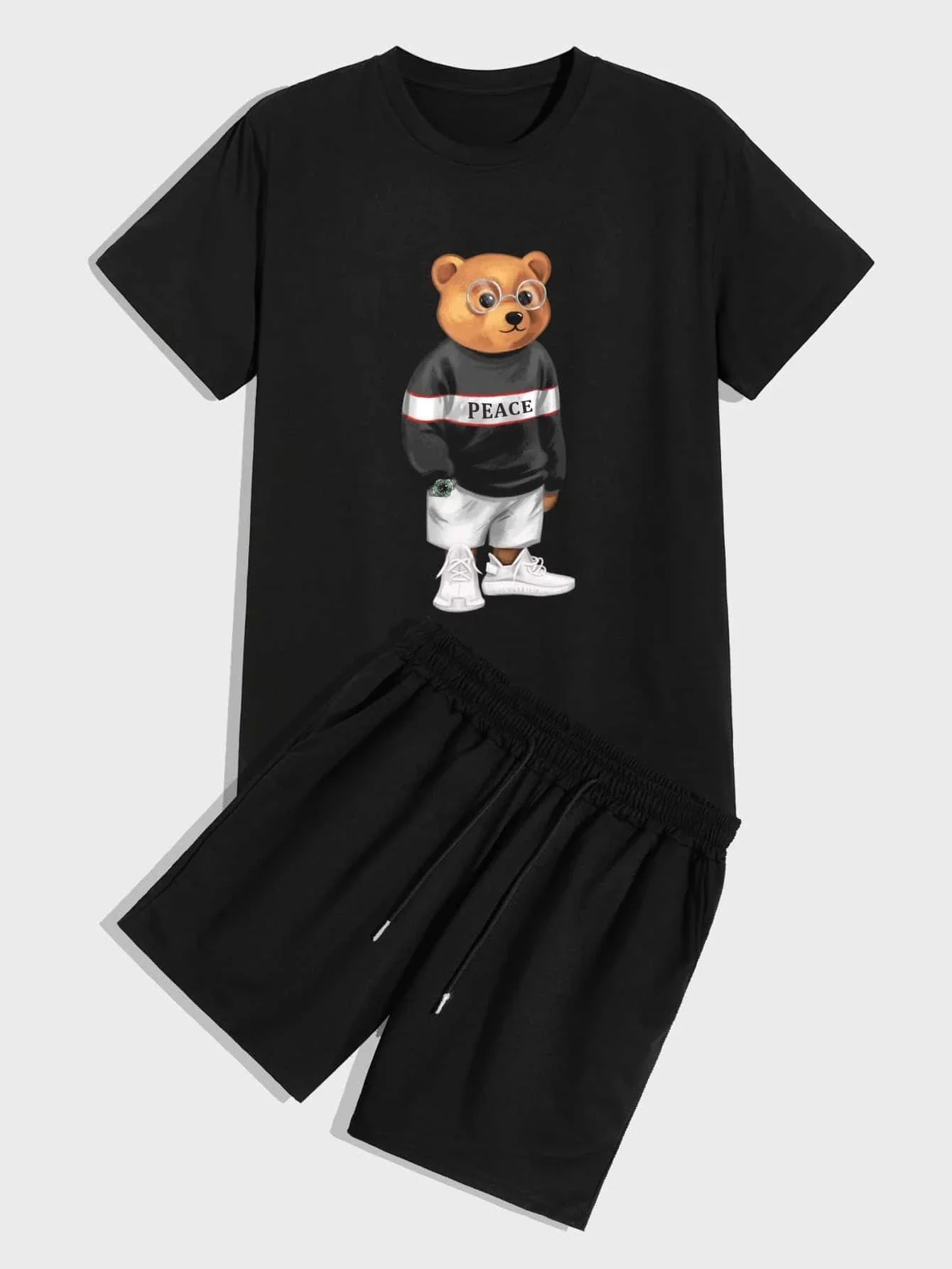 Men's sports suit T-shirt + shorts workout clothes 2-piece set of sky letters 3D solid color printing short-sleeved sportswe
Men's sports suit T-shirt + shorts workout clothes 2-piece set of sky letters 3D solid color printing short-sleeved sportswe