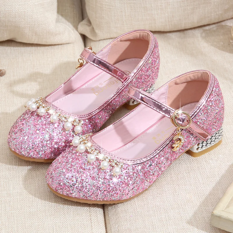 Girls’ Leather High Heels - Crystal Single Shoes for Children, Ages 4-12 - Perfect for Performances and Princesses
Girls’ Leather High Heels - Crystal Single Shoes for Children, Ages 4-12 - Perfect for Performances and Princesses