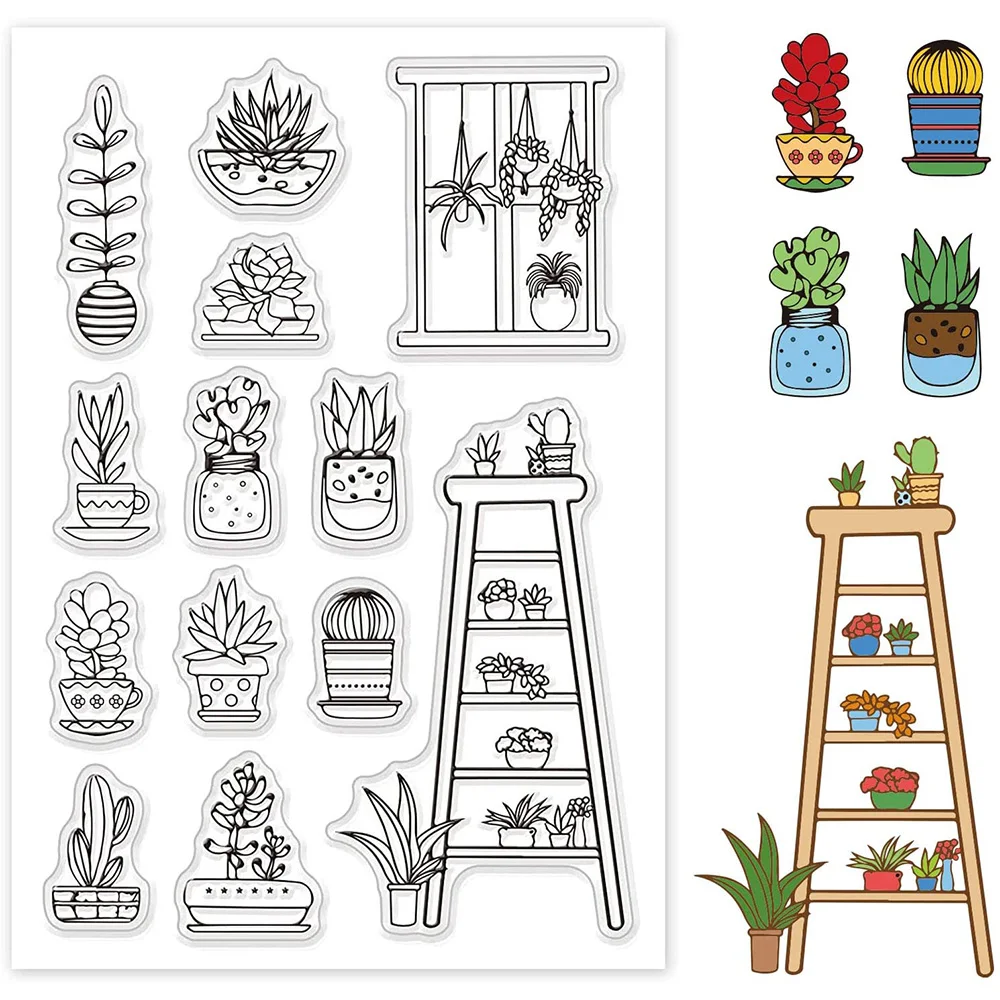 Potted Plants Clear Stamps Silicone Stamp Cards Cute Plants Clear Stamps for Card Making Decoration and DIY Scrapbooking
Potted Plants Clear Stamps Silicone Stamp Cards Cute Plants Clear Stamps for Card Making Decoration and DIY Scrapbooking