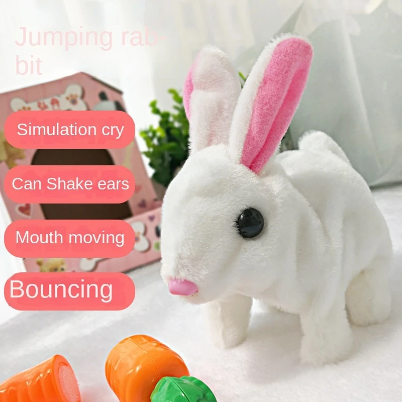 Pet plush toy electric rabbit can jump and call children play house pet electric toy.
Pet plush toy electric rabbit can jump and call children play house pet electric toy.