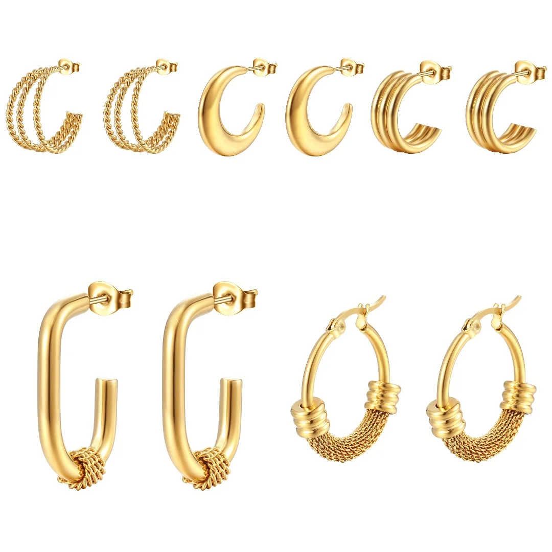 18K Gold Plated Hoop Huggie Earrings Split Huggie Earrings Thick Infinity Open Stainless Steel Earrings Hypoallergenic Jewelry 
18K Gold Plated Hoop Huggie Earrings Split Huggie Earrings Thick Infinity Open Stainless Steel Earrings Hypoallergenic Jewelry