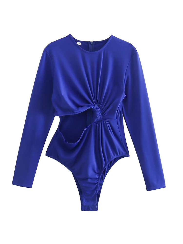 2022 Fashion Women Blue Knot Cut Out Bodysuit Long Sleeve O Neck Sexy bodys para mujer
2022 Fashion Women Blue Knot Cut Out Bodysuit Long Sleeve O Neck Sexy bodys para mujer
