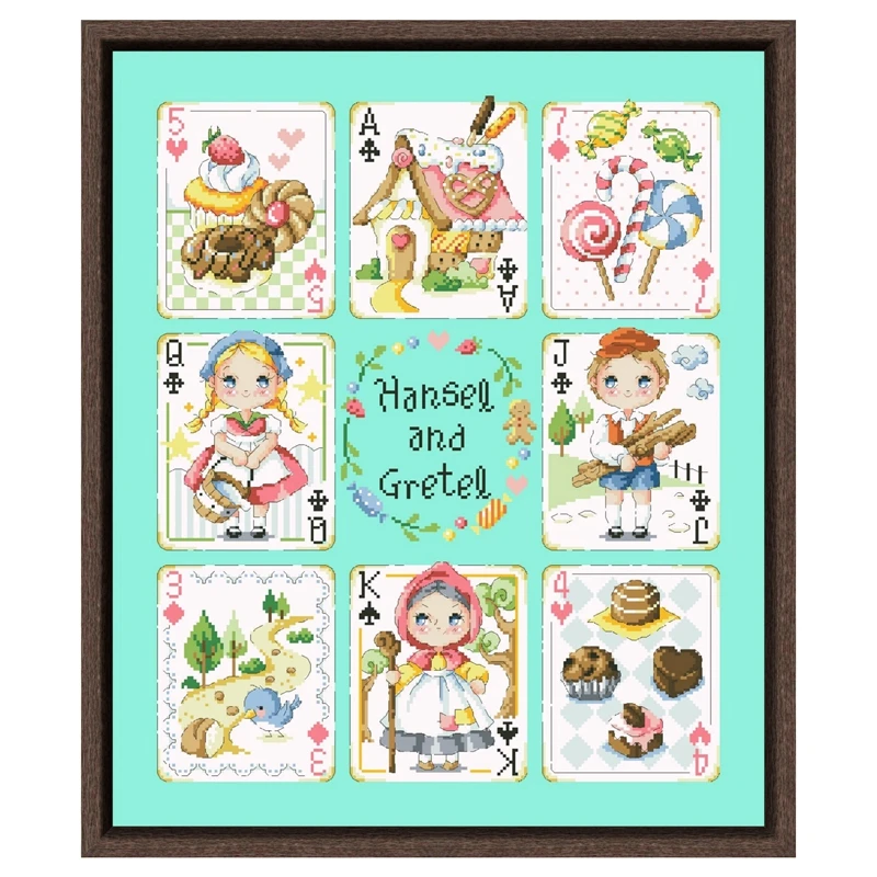 Cards of Hansel and Gretel cross stitch kit cotton thread 18ct 14ct 11ct bright green canvas stitching embroidery DIY
Cards of Hansel and Gretel cross stitch kit cotton thread 18ct 14ct 11ct bright green canvas stitching embroidery DIY