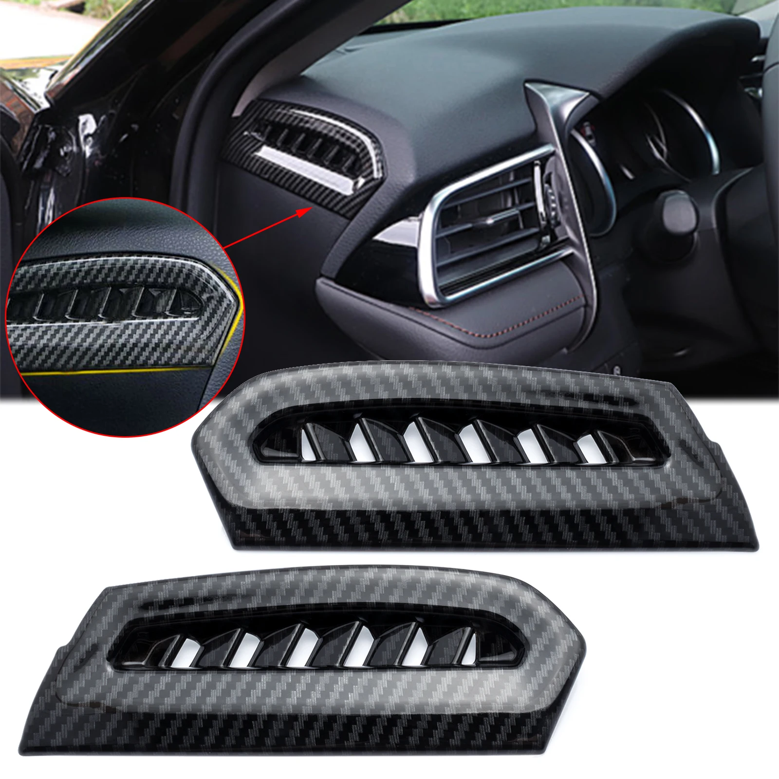 Carbon Fiber Style Interior Side Dashboard Console Air Vent Outlet Cover Molding Trims For Toyota Camry 2018-2021
Carbon Fiber Style Interior Side Dashboard Console Air Vent Outlet Cover Molding Trims For Toyota Camry 2018-2021