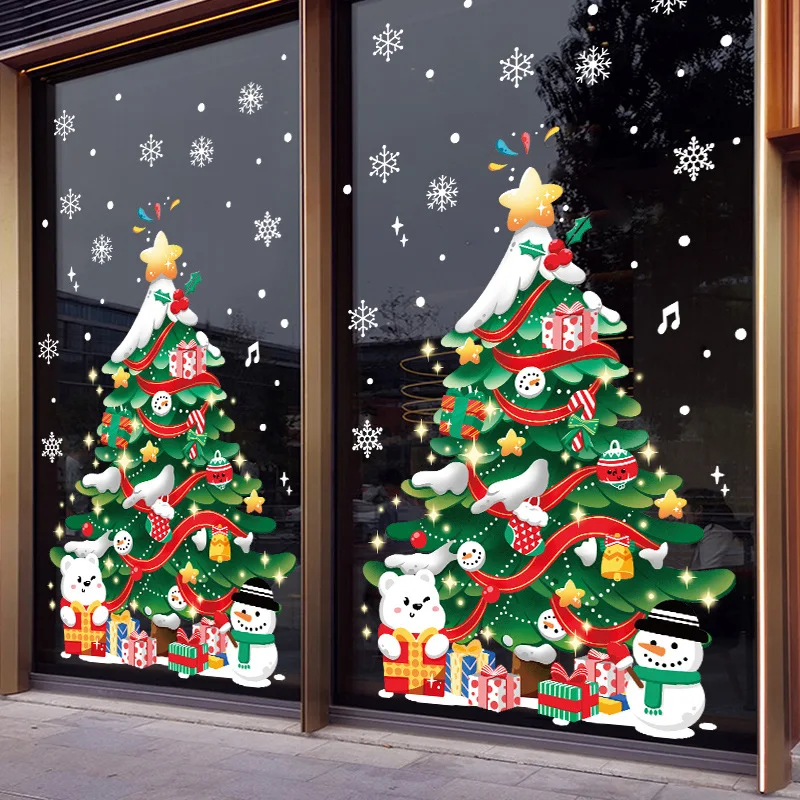 2Pcs Christmas Decorations Stickers Gold Large Christmas Tree New Year's Day Shopping Mall Glass Window Scene Layout Stickers
2Pcs Christmas Decorations Stickers Gold Large Christmas Tree New Year's Day Shopping Mall Glass Window Scene Layout Stickers
