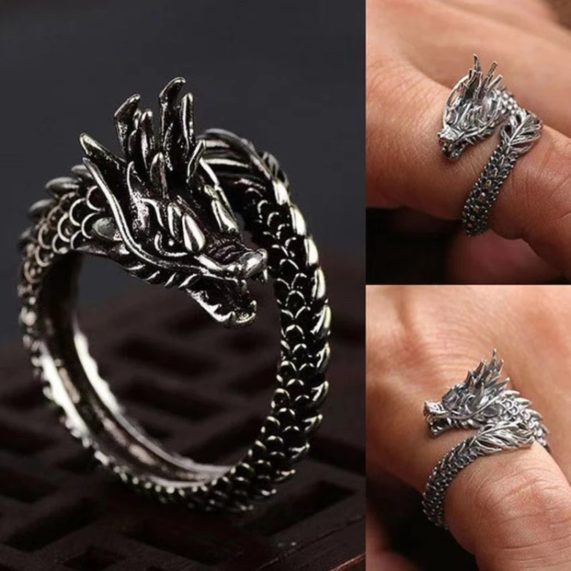 Vintage Dragon Adjustable Rings for Men Retro Gothic Animal Finger Opening Ring Punk Hiphop Party Fashion Jewelry Accessories
Vintage Dragon Adjustable Rings for Men Retro Gothic Animal Finger Opening Ring Punk Hiphop Party Fashion Jewelry Accessories