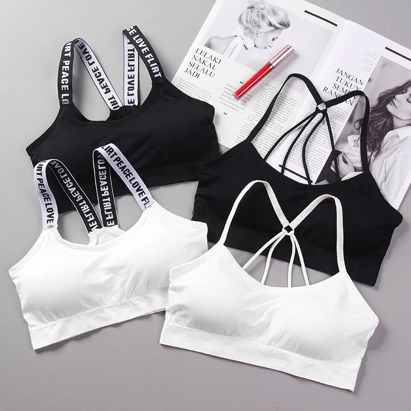 Women Sport Bra Fitness Top Letters Yoga Bra for Cup A-D Black White Running Yoga Gym Fitness Crop Top Women Push Up Sports Bras
Women Sport Bra Fitness Top Letters Yoga Bra for Cup A-D Black White Running Yoga Gym Fitness Crop Top Women Push Up Sports Bras
