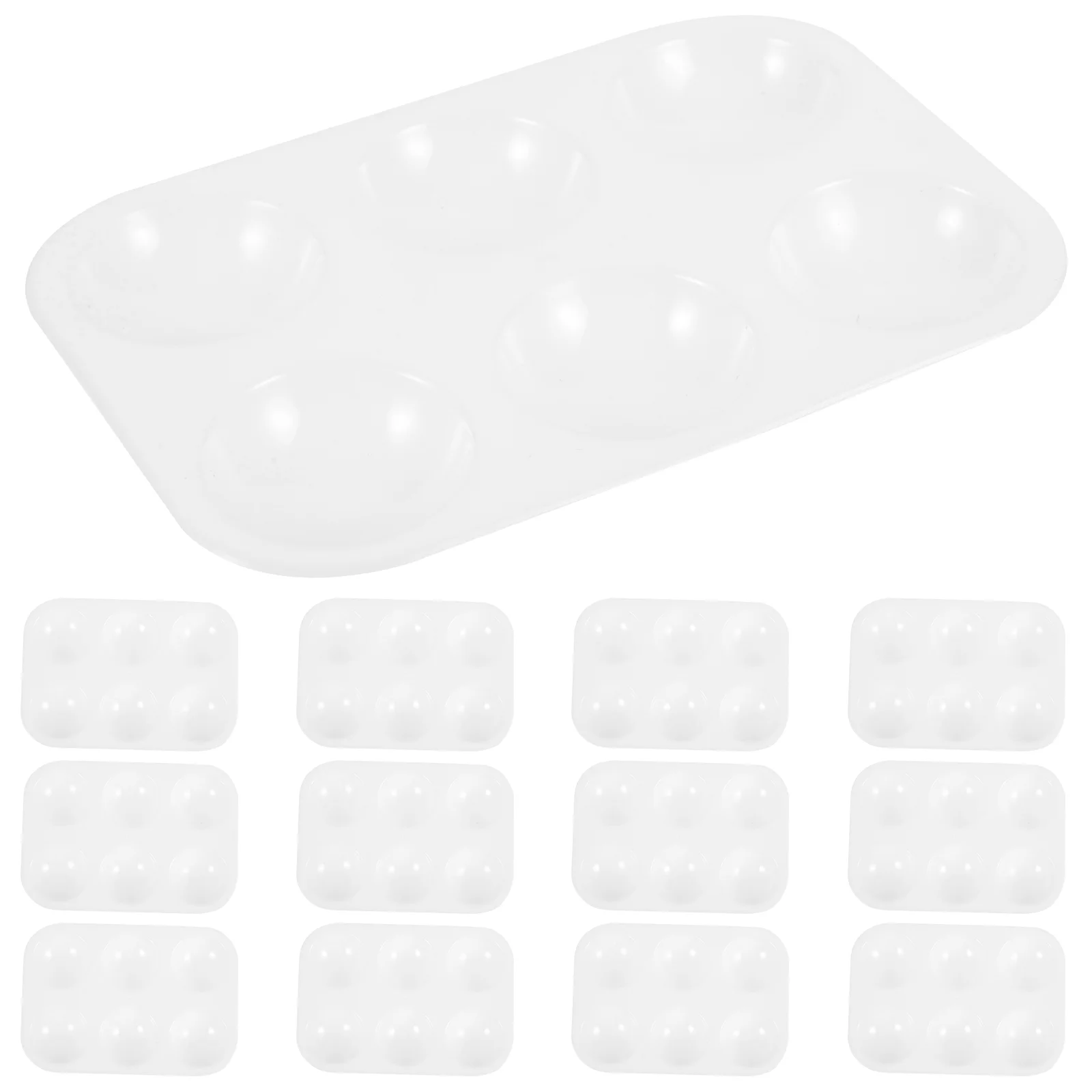 Watercolor Palettes Tray Ink Pigment Tray Makeup Six Hole Mixing Trays for Oil Painting Supplies 12pcs
Watercolor Palettes Tray Ink Pigment Tray Makeup Six Hole Mixing Trays for Oil Painting Supplies 12pcs
