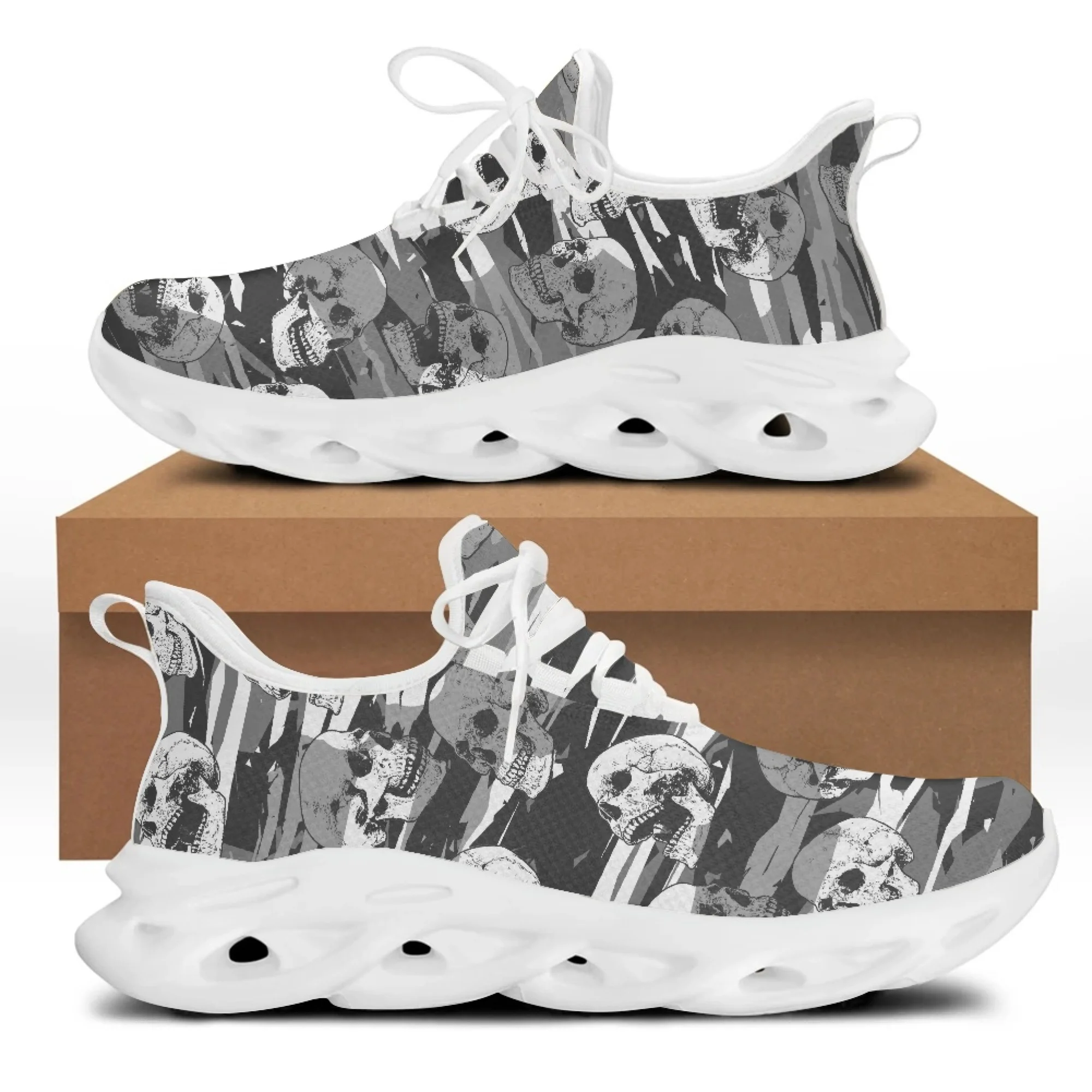 Yikeluo Sugar Skulls Design Girls Mesh Swing Sneakers Breathable Lace Up Running Sneakers for Women Nursing Platform Footwear
Yikeluo Sugar Skulls Design Girls Mesh Swing Sneakers Breathable Lace Up Running Sneakers for Women Nursing Platform Footwear