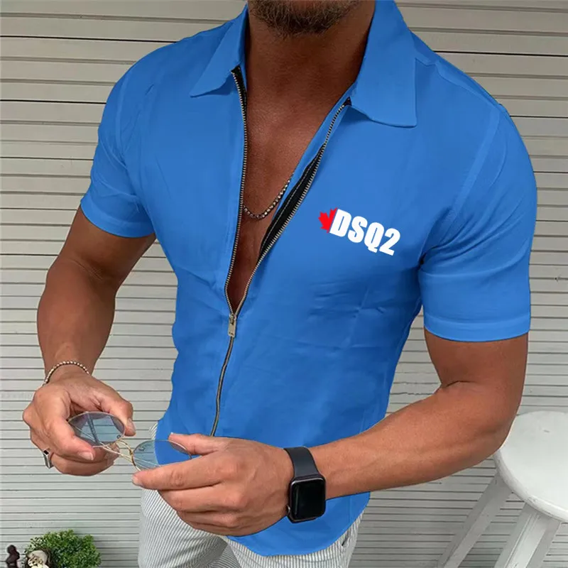 Spring Summer Men Brand Print Shirts Casual Solid Slim Short Sleeve Tops 2022 New Fashion Turn-down Zipper Shirts Men Streetwear
Spring Summer Men Brand Print Shirts Casual Solid Slim Short Sleeve Tops 2022 New Fashion Turn-down Zipper Shirts Men Streetwear