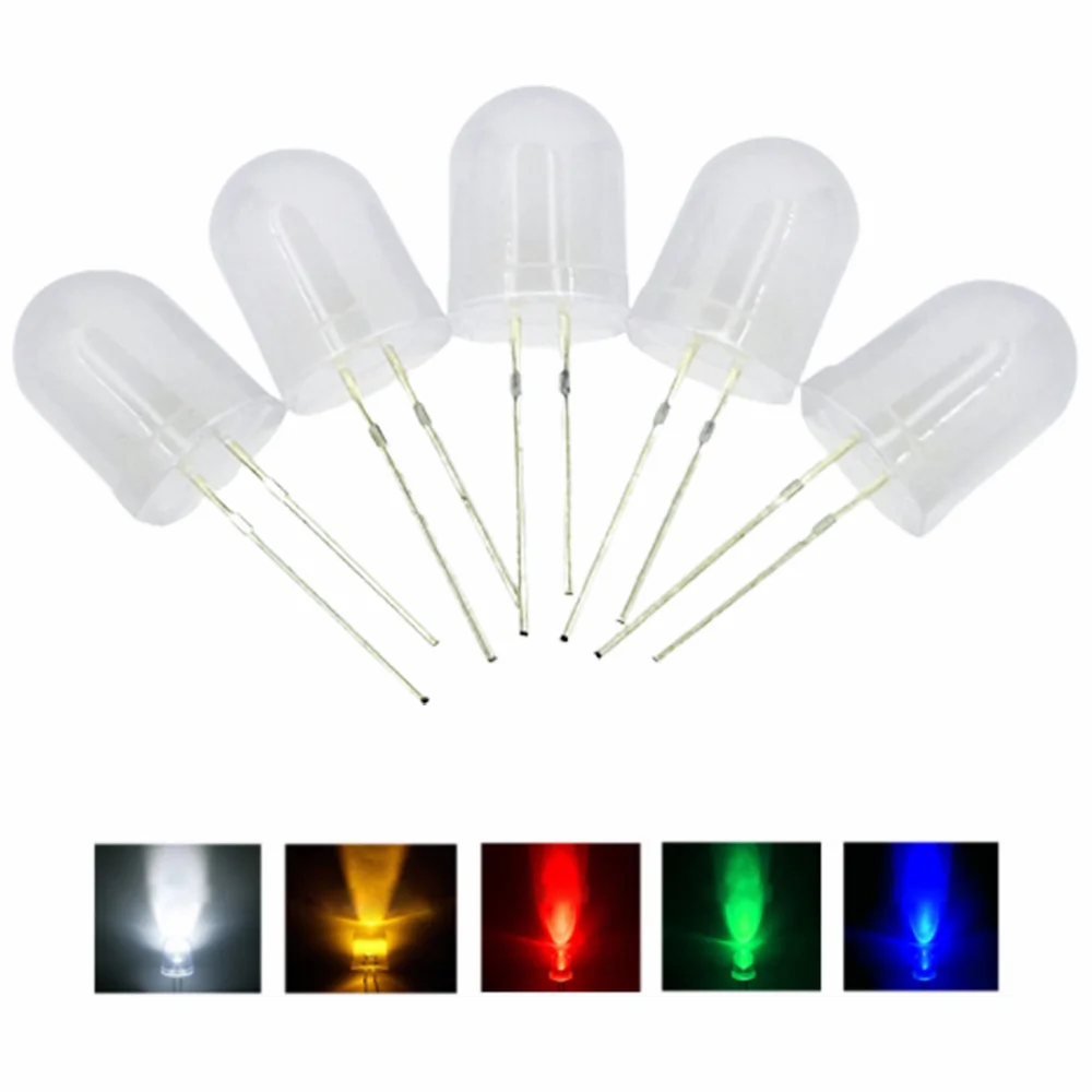 50PCS Fog Diffused LED Diode10mm Bulb Lamps Multicolor Electronic Components Light Emitting Diodes White/Red/Blue/Green/Yellow
50PCS Fog Diffused LED Diode10mm Bulb Lamps Multicolor Electronic Components Light Emitting Diodes White/Red/Blue/Green/Yellow