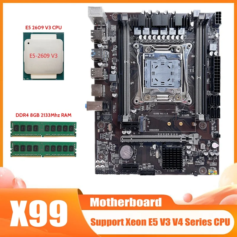 X99 Motherboard LGA2011-3 Computer Motherboard Support Dual Channel DDR4 RAM With E5 2609 V3 CPU+2XDDR4 4GB 2133Mhz RAM
X99 Motherboard LGA2011-3 Computer Motherboard Support Dual Channel DDR4 RAM With E5 2609 V3 CPU+2XDDR4 4GB 2133Mhz RAM