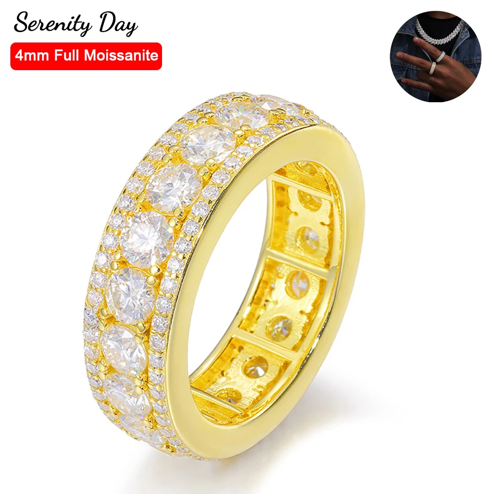 Serenity Day S925 Sterling Silver Band Fine Jewelry Real D Color 1.2mm 4mm Full Moissanite Hip Hop Trend Rings For Men and Women
Serenity Day S925 Sterling Silver Band Fine Jewelry Real D Color 1.2mm 4mm Full Moissanite Hip Hop Trend Rings For Men and Women