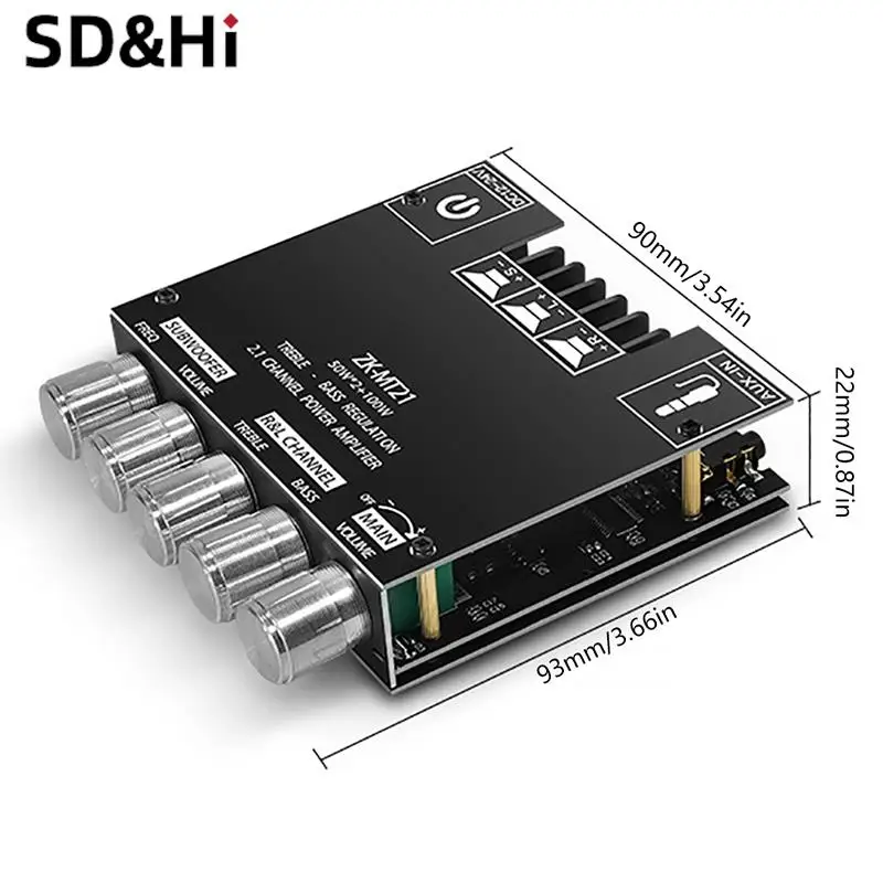 1Pc ZK-MT21 2x50W+100W 2.1 Channel Bluetooth 5.0 Subwoofer Digital Bass Amp Digital Power Amplifier Module
1Pc ZK-MT21 2x50W+100W 2.1 Channel Bluetooth 5.0 Subwoofer Digital Bass Amp Digital Power Amplifier Module