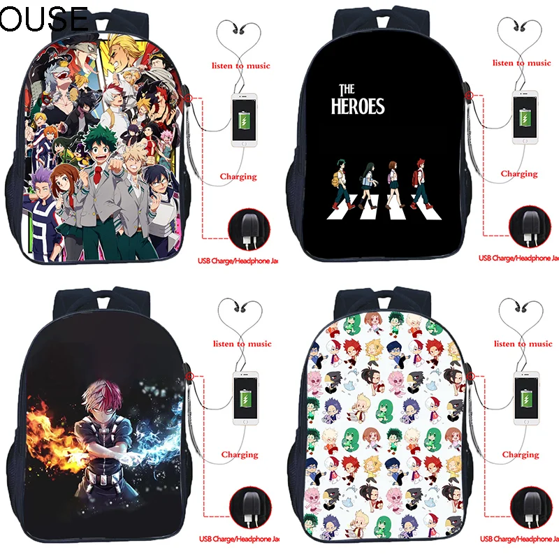 YOUSE Boys Girls My Hero Academia USB Kids Anime Bookbags Children Rucksack Students School Bags Teens Knapsacks Mochilas
YOUSE Boys Girls My Hero Academia USB Kids Anime Bookbags Children Rucksack Students School Bags Teens Knapsacks Mochilas