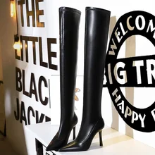 BIGTREE Shoes Sexy Over-the-Knee Boots Leather Shoes Long Boots Stilettos High Heel Boots Winter Shoes Pointed Women Boots 2024