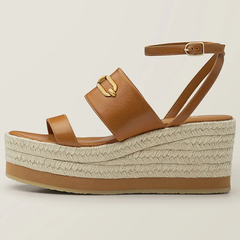 MKKHOU Fashion Sandals Women New High Quality Leather One-line Buckle Woven Platform Flat Shoes Summer All-match Open Shoes
MKKHOU Fashion Sandals Women New High Quality Leather One-line Buckle Woven Platform Flat Shoes Summer All-match Open Shoes