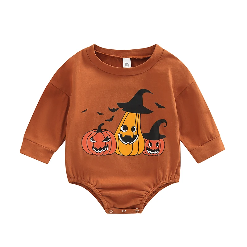 Infant Baby Girls Boys Halloween Pumpkin Bat Print Round Neck Long Sleeve Jumpsuits Spring Autumn Romper Clothes
Infant Baby Girls Boys Halloween Pumpkin Bat Print Round Neck Long Sleeve Jumpsuits Spring Autumn Romper Clothes