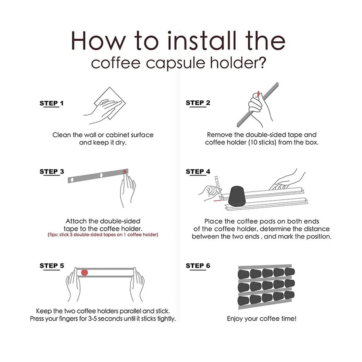 Cup Holder Coffee Pod Holder Self Adhesive Wall Mounted Coffee Pods Holder for Any Coffee Pods Organizer Station
Cup Holder Coffee Pod Holder Self Adhesive Wall Mounted Coffee Pods Holder for Any Coffee Pods Organizer Station