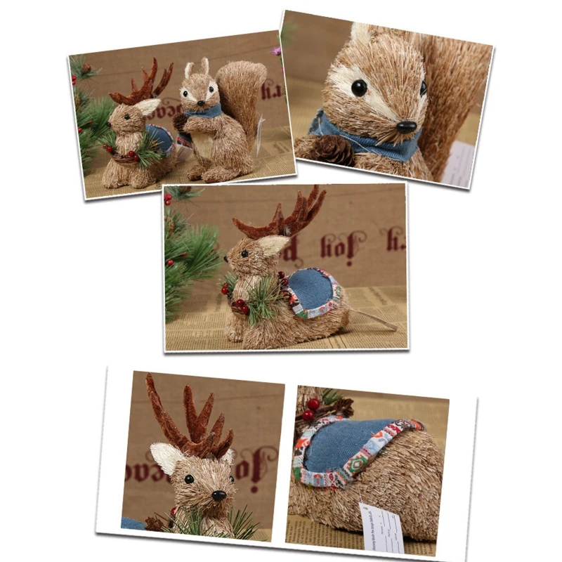 Handmade Straw Elk Squirrel Figurine with Scarf Weaving Woodland Animal Statue Ornament Easter Home Garden Party Decor
Handmade Straw Elk Squirrel Figurine with Scarf Weaving Woodland Animal Statue Ornament Easter Home Garden Party Decor