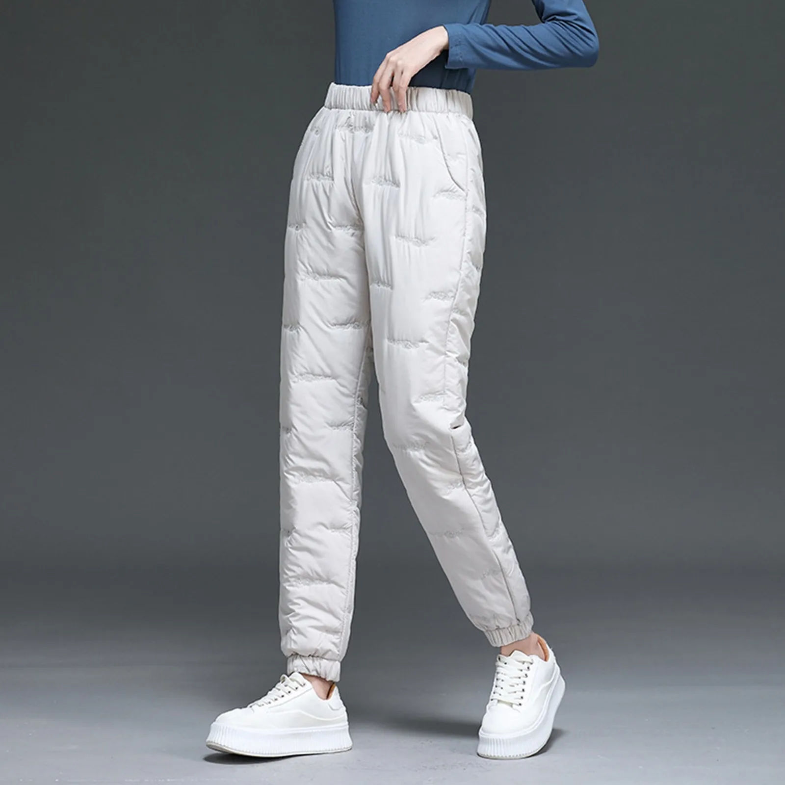 Solid Color Winter Trousers Straight Leg Pants Loose And Slim Thermal Pants Light Down Cotton Ski Pants For Women Elastic Waist
Solid Color Winter Trousers Straight Leg Pants Loose And Slim Thermal Pants Light Down Cotton Ski Pants For Women Elastic Waist