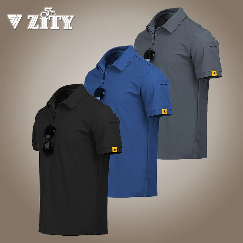 

ZITY 3Pack Men T-Shirt Short Sleeve Polo Shirt Male Summer Casual Sports T Shirt Tops Brand New Pure Color Tees Lapel T-Shirts
