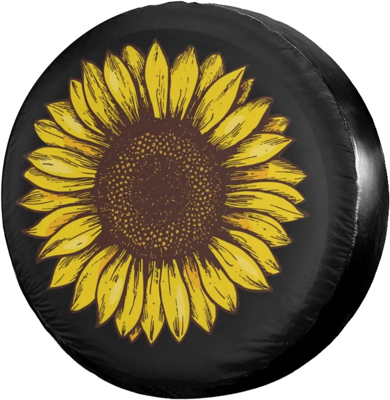 

Retro Sunflower Spare Tire Cover Dust-Proof Wheel Tire Cover Fit Trailer RV SUV and Many Vehicle Truck Camper Travel Trailer