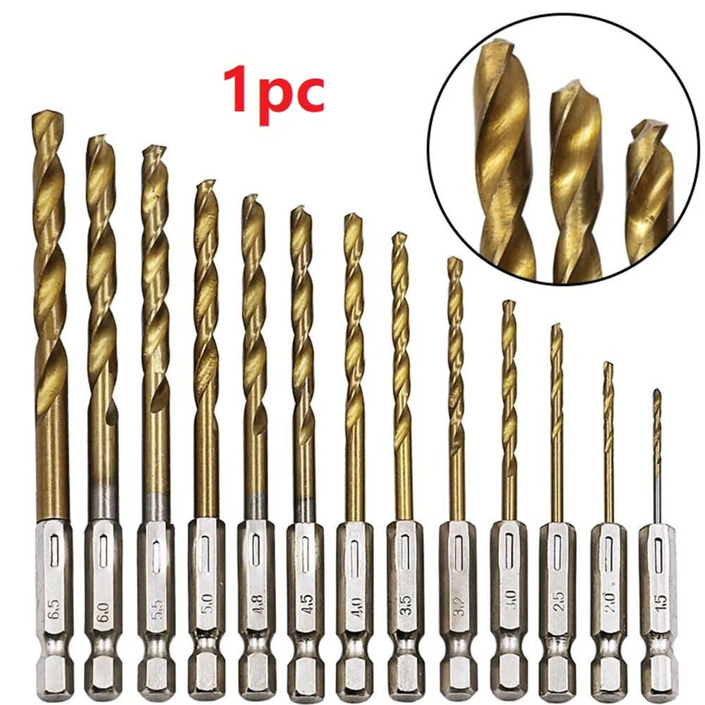 1x HSS High Speed Steel Titanium Coated Drill Bit 1/4 Hex Shank 1.5mm-6.5mm Hexagonal Handle Twist Drill Bit 1/4 Hex Shank Tool
1x HSS High Speed Steel Titanium Coated Drill Bit 1/4 Hex Shank 1.5mm-6.5mm Hexagonal Handle Twist Drill Bit 1/4 Hex Shank Tool