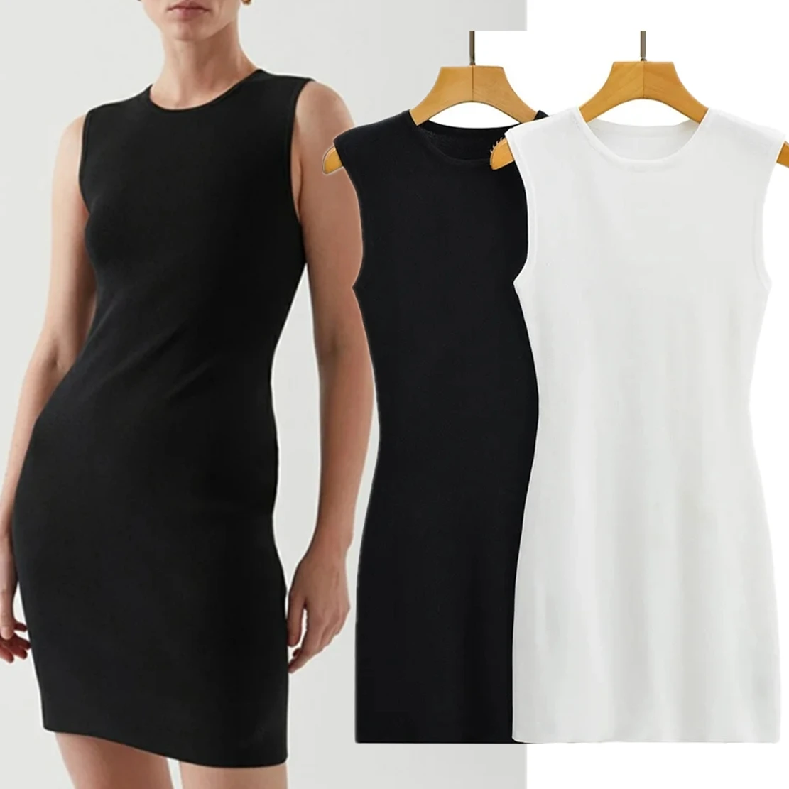 Withered 2022 England Style Fashion Simple Round Collar Knitted Tank Dress Women Summer Sheath Sexy Mini Dress Tops
Withered 2022 England Style Fashion Simple Round Collar Knitted Tank Dress Women Summer Sheath Sexy Mini Dress Tops