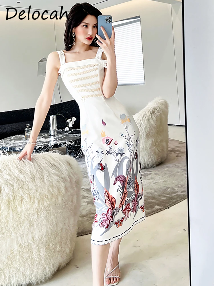 Delocah High Quality Summer Women Fashion Runway Beach Holiday Midi Dress Sexy Spaghetti Strap Appliques Printed Midi Dresses
Delocah High Quality Summer Women Fashion Runway Beach Holiday Midi Dress Sexy Spaghetti Strap Appliques Printed Midi Dresses