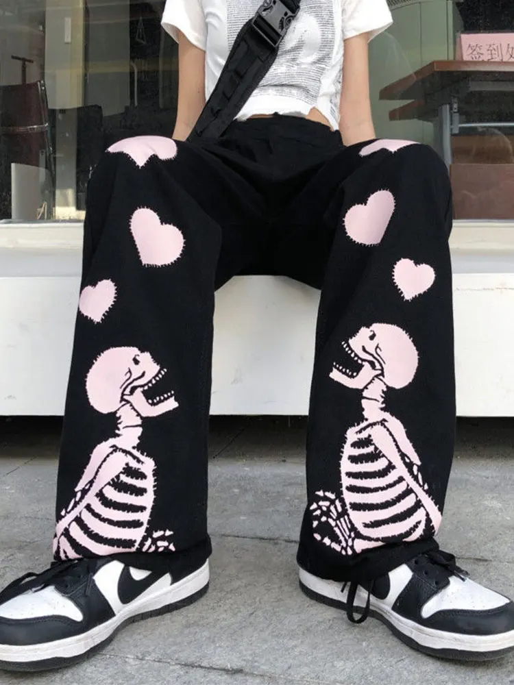 Y2k Pants Dark Department High Street Casual Long Pants Female Skull Print High Waist Straight Wide Leg Pants for Women
Y2k Pants Dark Department High Street Casual Long Pants Female Skull Print High Waist Straight Wide Leg Pants for Women