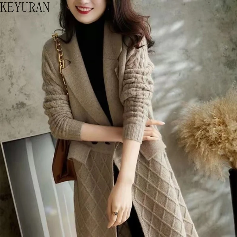 2022 Autumn Winter Women Knitted Cardigan Overcoat Korean Fashion Retro Long Sleeve Casual Warm Loose Long Oversize Sweater Coat
2022 Autumn Winter Women Knitted Cardigan Overcoat Korean Fashion Retro Long Sleeve Casual Warm Loose Long Oversize Sweater Coat