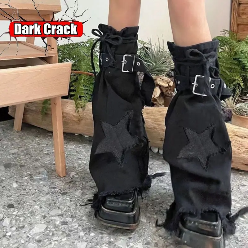 

Women's Leg Warmers Gothic Lolita PunkY2K Sweet Star Spicy Denim Punk Leg Covers Show Thin Pile Boots Cover Horn SocksSocks
